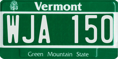 VT license plate WJA150