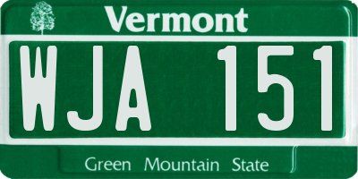 VT license plate WJA151