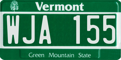 VT license plate WJA155