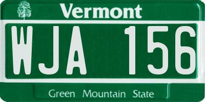 VT license plate WJA156