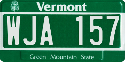 VT license plate WJA157