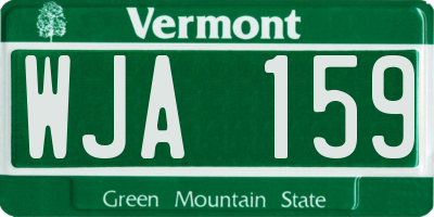 VT license plate WJA159
