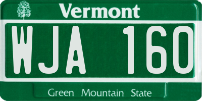 VT license plate WJA160