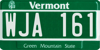 VT license plate WJA161