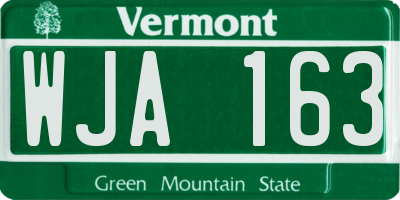 VT license plate WJA163