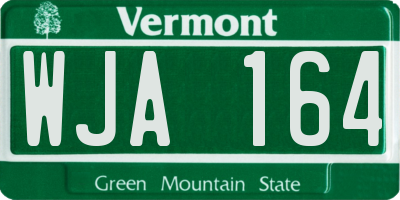 VT license plate WJA164