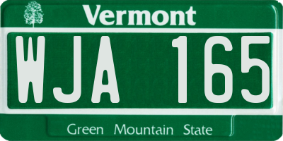 VT license plate WJA165