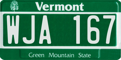VT license plate WJA167