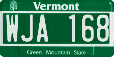 VT license plate WJA168