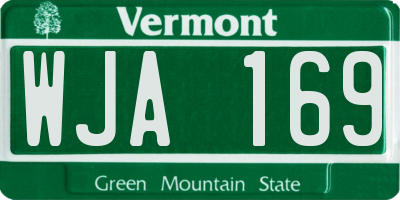 VT license plate WJA169