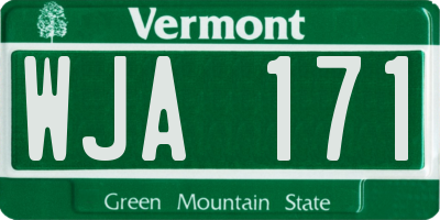 VT license plate WJA171