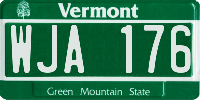 VT license plate WJA176
