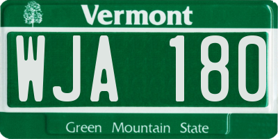 VT license plate WJA180