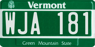 VT license plate WJA181
