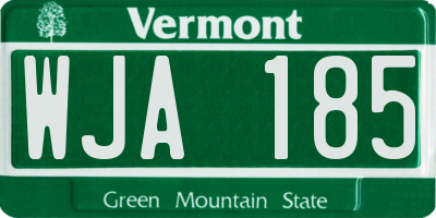 VT license plate WJA185