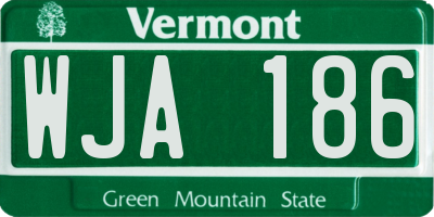 VT license plate WJA186