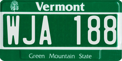 VT license plate WJA188