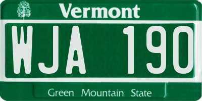 VT license plate WJA190
