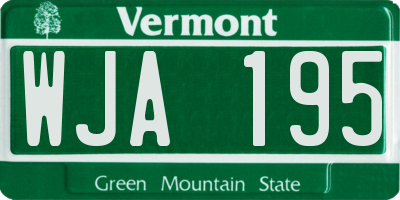 VT license plate WJA195