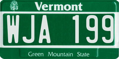 VT license plate WJA199