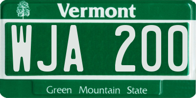 VT license plate WJA200