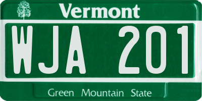 VT license plate WJA201