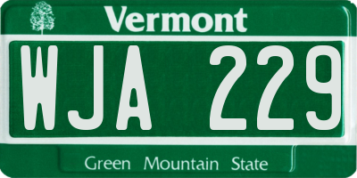 VT license plate WJA229