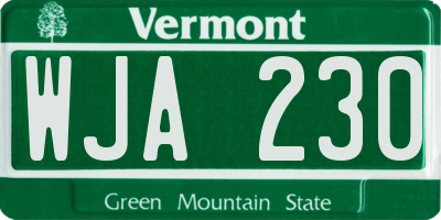 VT license plate WJA230