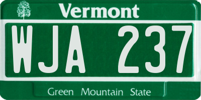 VT license plate WJA237