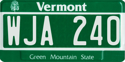 VT license plate WJA240