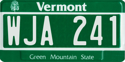 VT license plate WJA241