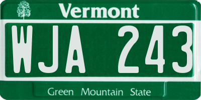 VT license plate WJA243