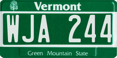VT license plate WJA244