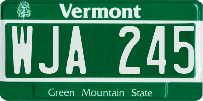 VT license plate WJA245