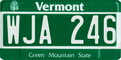 VT license plate WJA246