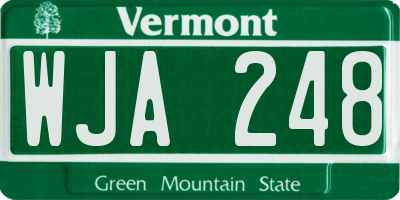 VT license plate WJA248