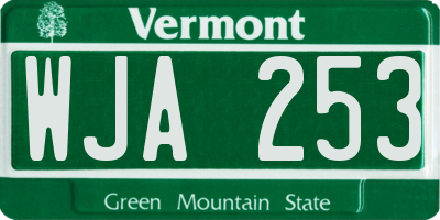 VT license plate WJA253