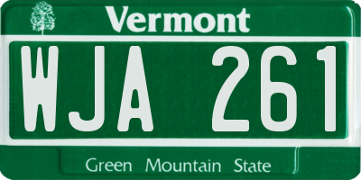 VT license plate WJA261