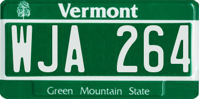 VT license plate WJA264