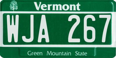 VT license plate WJA267
