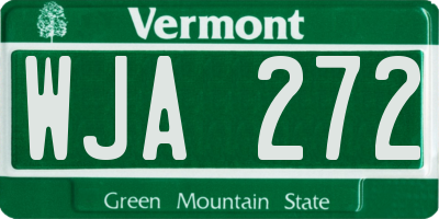 VT license plate WJA272
