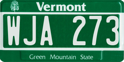 VT license plate WJA273