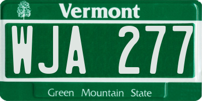 VT license plate WJA277