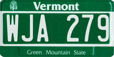 VT license plate WJA279