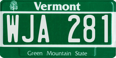VT license plate WJA281