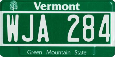 VT license plate WJA284