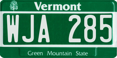 VT license plate WJA285