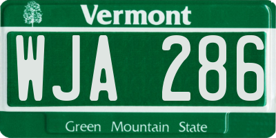 VT license plate WJA286