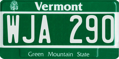VT license plate WJA290