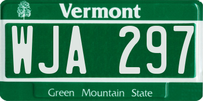 VT license plate WJA297